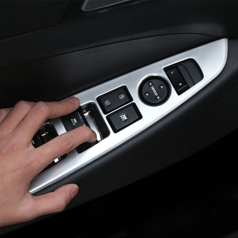  Car Interior Door Armrest Panel Window Switch Lift Buttons Cover Trim Sticker For Hyundai Tucson 20