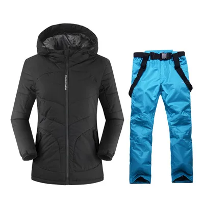 Женские зимние теплые спортивные костюмы для горных лыж, женская зимняя одежда, лыжная куртка, женские лыжные штаны, Длинные лыжные костюмы - Цвет: color12