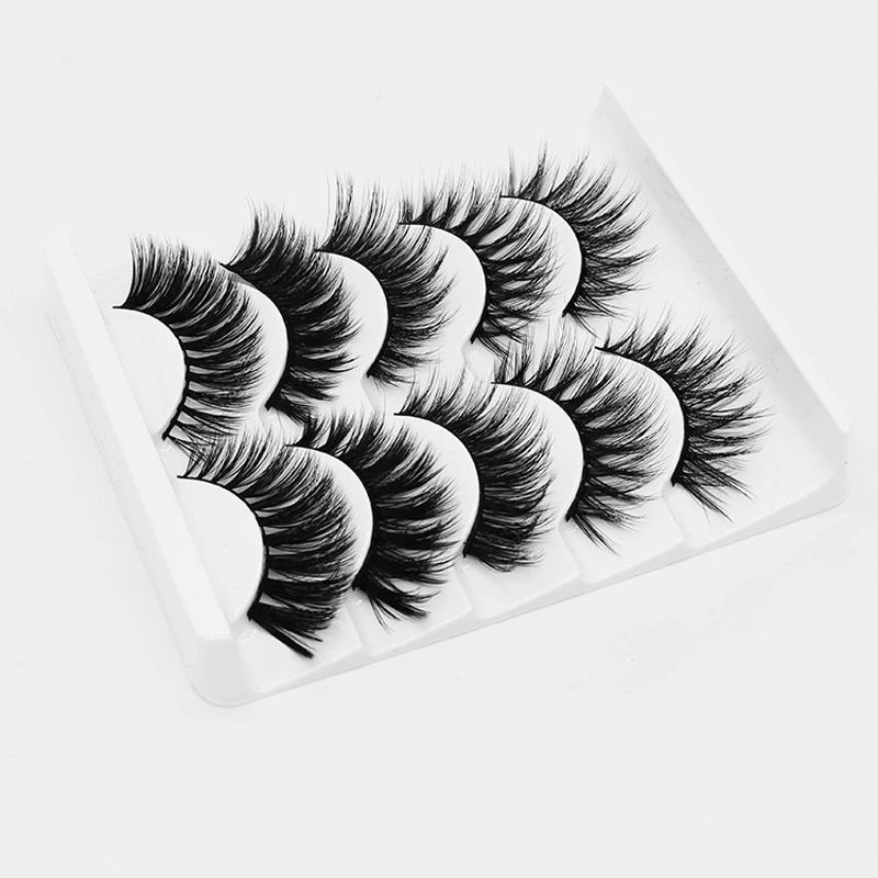 3D Mink Lashes False Eyelashes Natural Makeup Eyelash Extension Long Cross Soft Fake Eye Lashes Handmade Mix Nagarak Russian Hot (5)