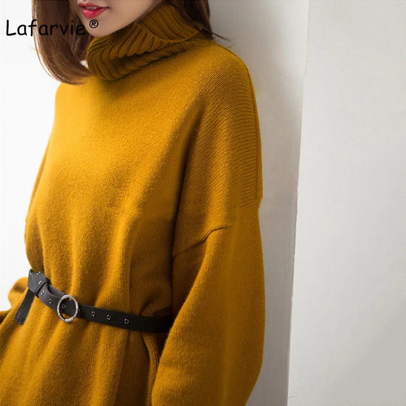 Lafarvie Turtleneck Knitted Cashmere Sweater Women Autumn Winter Warm Pullover Female Long Split Sweater Soft Loose Comfortable Lafarvie Turtleneck Knitted Cashmere Sweater Women Autumn Winter Warm Pullover Female Long Split Sweater Soft Loose Comfortable