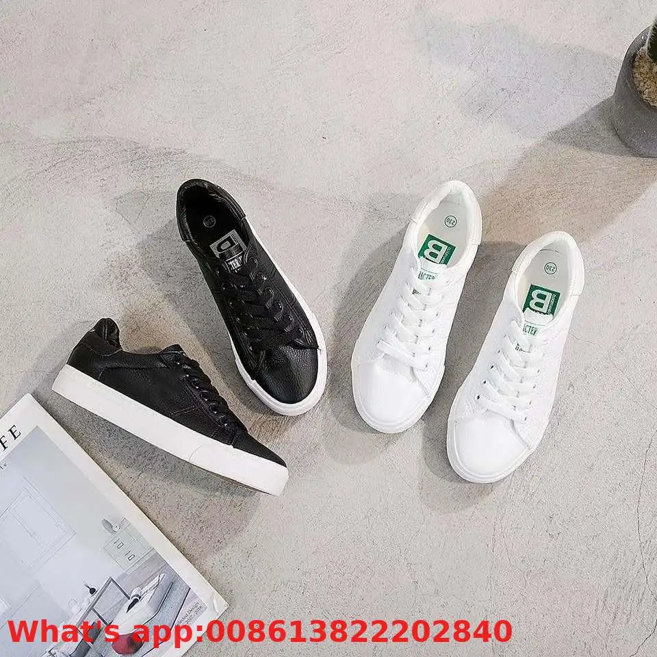 

Spring New Lace Flat Casual Leather Shoes Sneakers Women Shoes