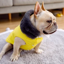 Желтая Собака вниз одежда для куртки зима для больших собак водонепроницаемое пальто для собак