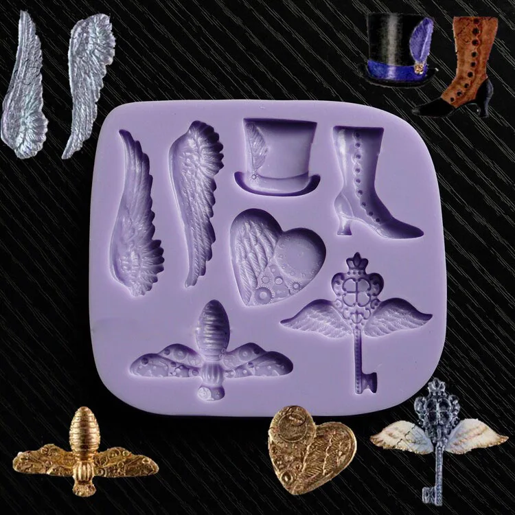 

Custom model of double sugar cake silicone mold dry pace shape mold Alice theme gentleman