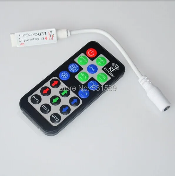 

1pcs RF Mini RGB LED Controller 19 keys 3*4A with DIY function use for 5050 3528LEDStrip light With RF Remote Control Dimmer