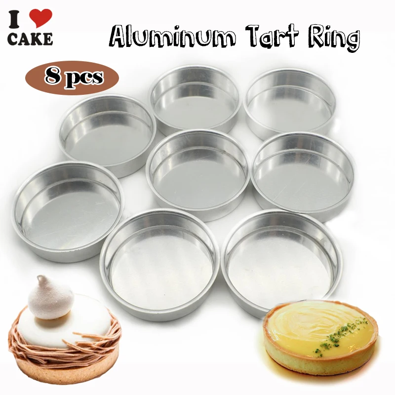 

Tart Ring Aluminum remavable bottom fruit tarts pie pan 3*0.9 inch Egg tart pan Taart ring Lemon pie Baking tool Cake tool