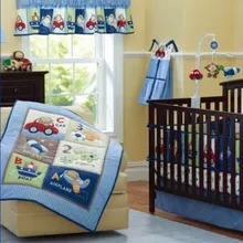 Промо-акция! 7 шт комплекты постельного белья с вышивкой детская колыбель постельных принадлежностей, включает в себя(бамперы+ пододеяльник+ кровать юбка