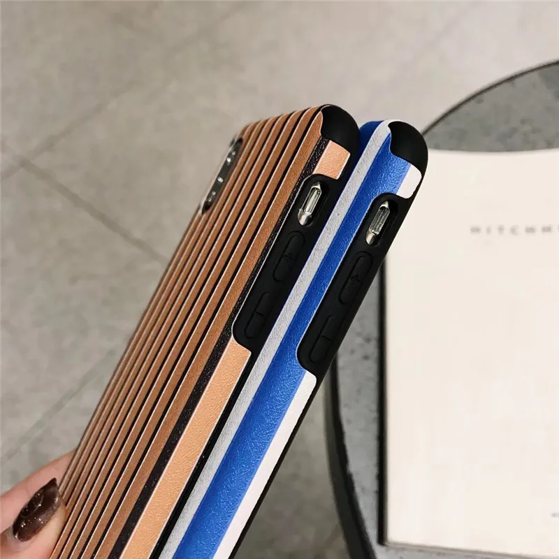 LUDI Vintage Geometric Strip Patterned Phone Case for iPhone 8 Case for iPhone X 6 6S 7 8 Plus Soft TPU Candy Color Fundas Capas07