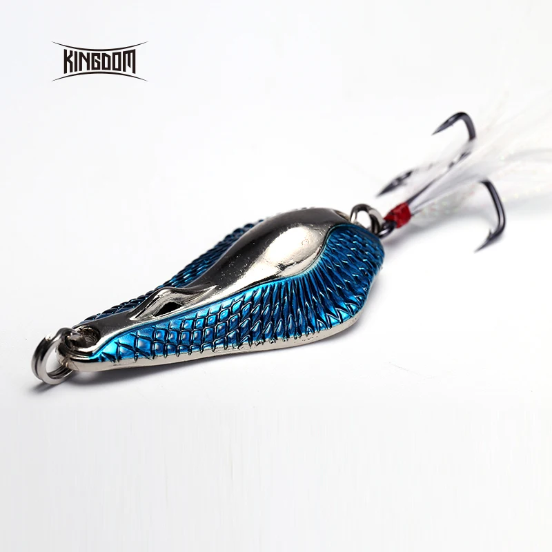 

Kingdom 5g/7g/10.5g/14g Fishing Metal Lure Sinking Double Hole Spoon Bait Spinner Six Colors Available Fishing Tackle Model 3404