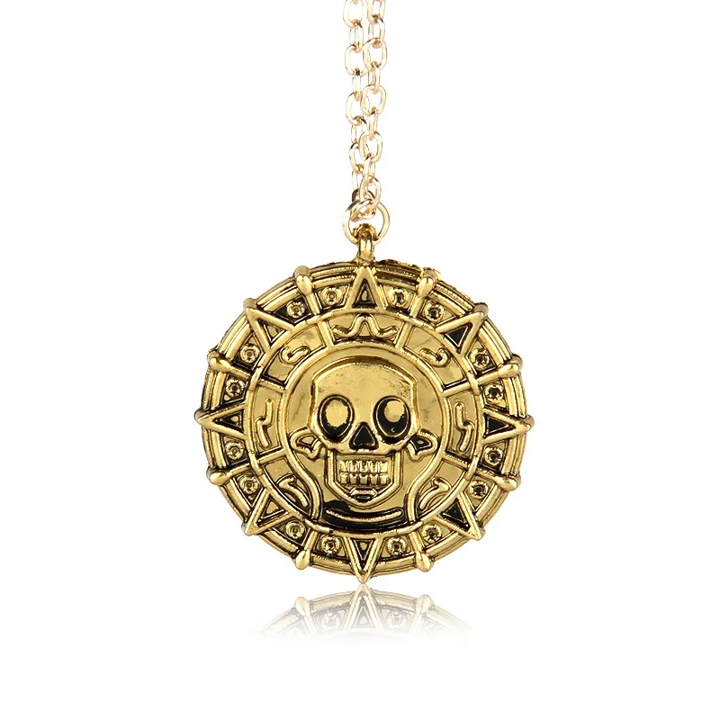 

Movie Jewelry Pirates of the Caribbean Aztec Coin Medallion Necklace For Women Men Gifts