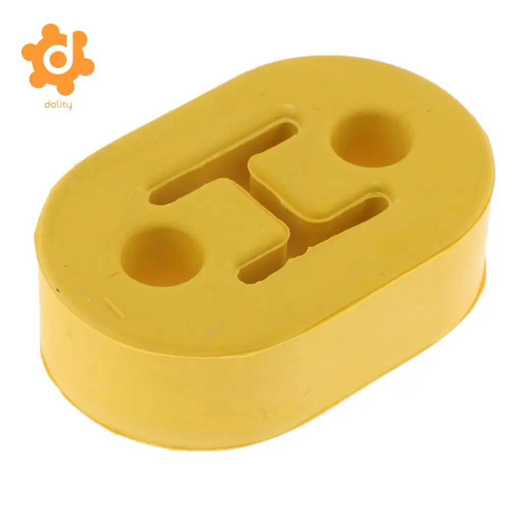 Car Muffler Exhaust Insulator Tail Pipe Mount Brackets Hanger Bushing 2 Holes, YELLOW Rubber 10.5mm (0.41'') Hole, Pack of 1