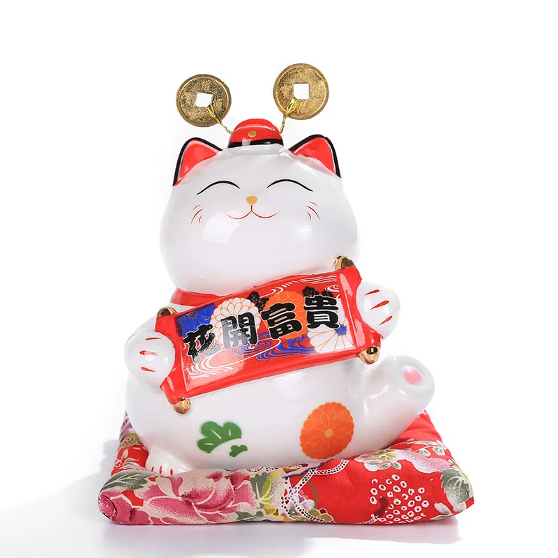 6 дюймов Maneki Neko керамика Lucky Cat домашний декор фарфоровые украшения милые Фортуны кошка копилка фэншуй ремесла