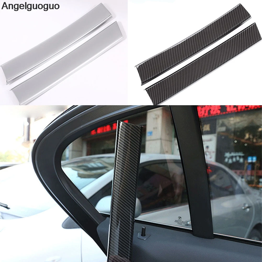 Car ABS Plastic Carbon fiber interior Window C Pillar Cover Strips Trim For 2017 2018 BMW 5 series G38 G30