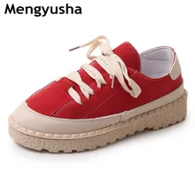 Женская обувь на танкетке; женская повседневная обувь с высоким берцем; женская парусиновая обувь на платформе, увеличивающая рост;