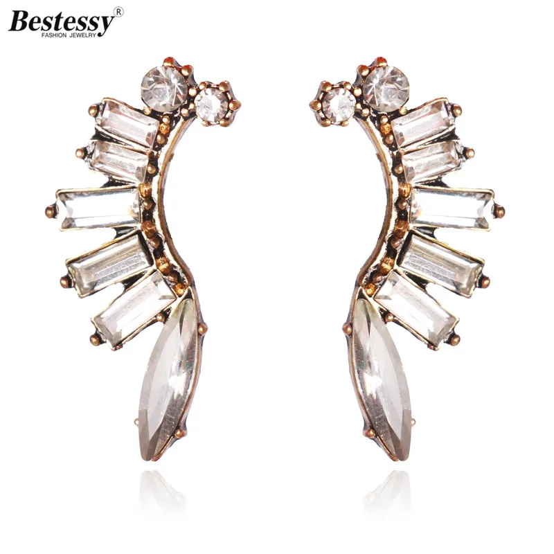 

Bestessy 2019 New Good Quality Elegant Simple Cheap Crystal Stud Earrings For Women Fashion Jewelry Statement Earring Wholesale