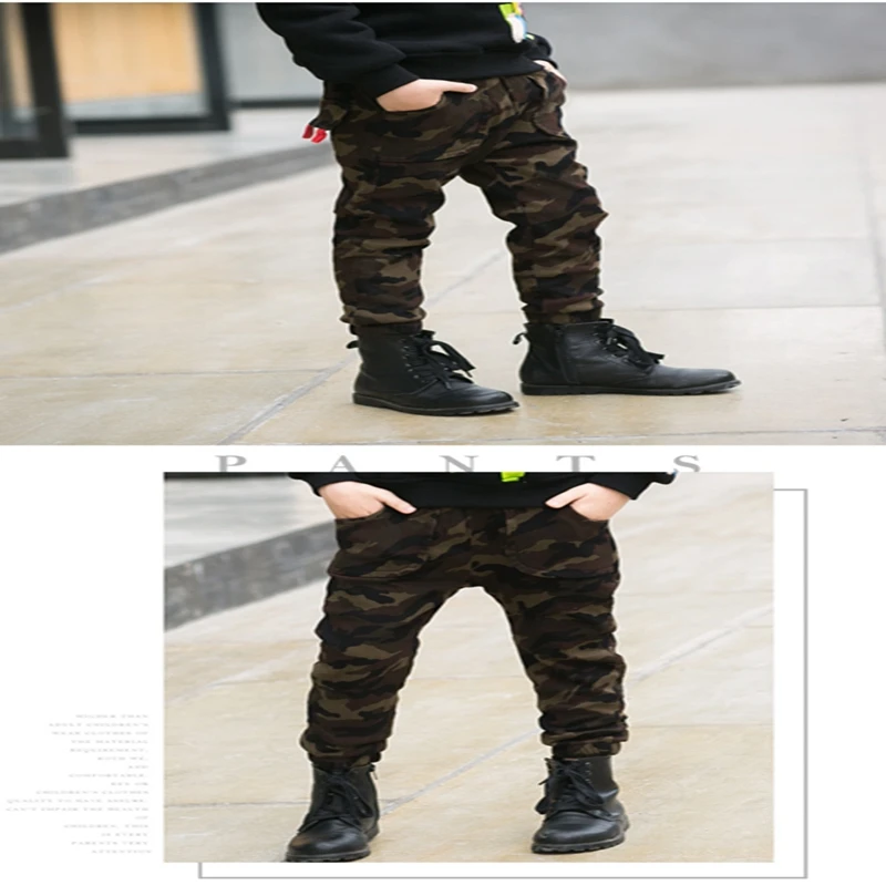 Baby Boys and childrens jeans Pants clothes In the winter Red camouflage Plus sweat pants kids jeans Clothing (6)