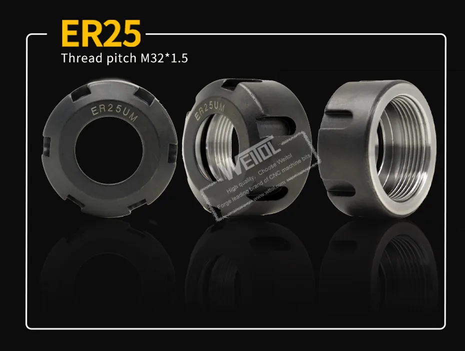 WeiTol 1 шт./лот Зажимной патрон cnc ремонт Запчасти высокое Скорость ER11 ER16 ER20 ER25 ER32 зажима шестигранные гайки