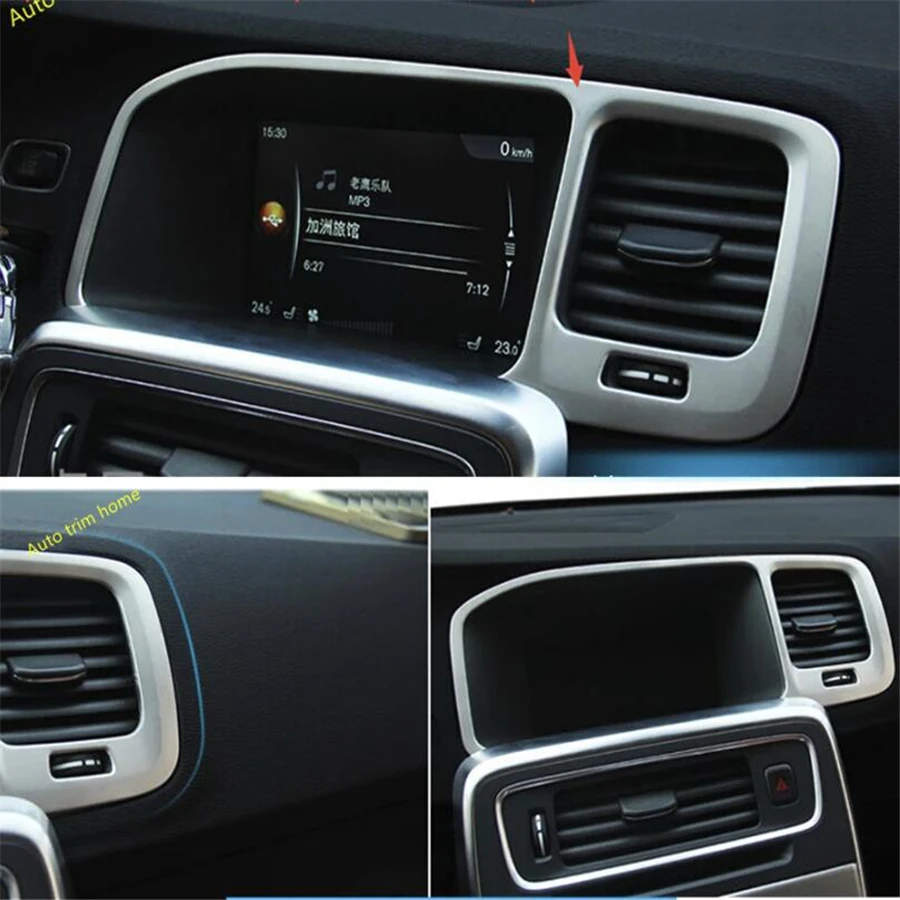 

For Volvo S60 V60 Metal Navigation Control Panel Decorative Cover Trims 1pcs