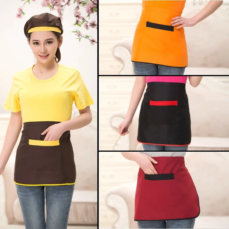 food service restaurant cafe kitchen apron cute short waist apron cook woman apron kitchenin