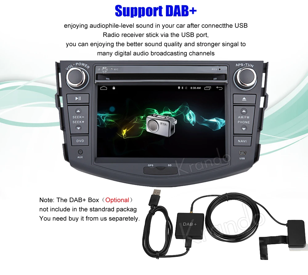 Krando android car stereo navigation system for toyota RAV4 2006-2012  car dvd player multimedia system (6)