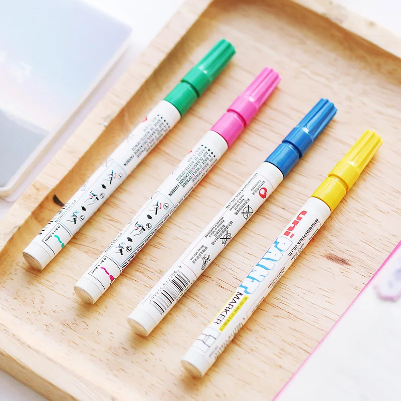 

6 pcs/Lot Uni paint marker PX-21 metallic Oil base markers for drawing Gifts Stationery Office material school supplies FB860
