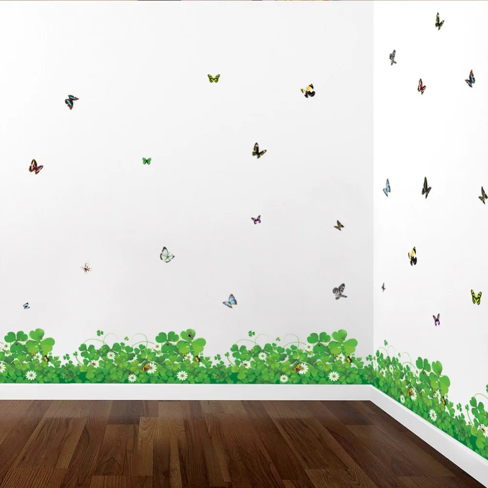 Get Wall Border Kids Aliexpress Alibaba Group Large Clover Erfly Wall Border Decals Removable Window Stickers Kids Decor