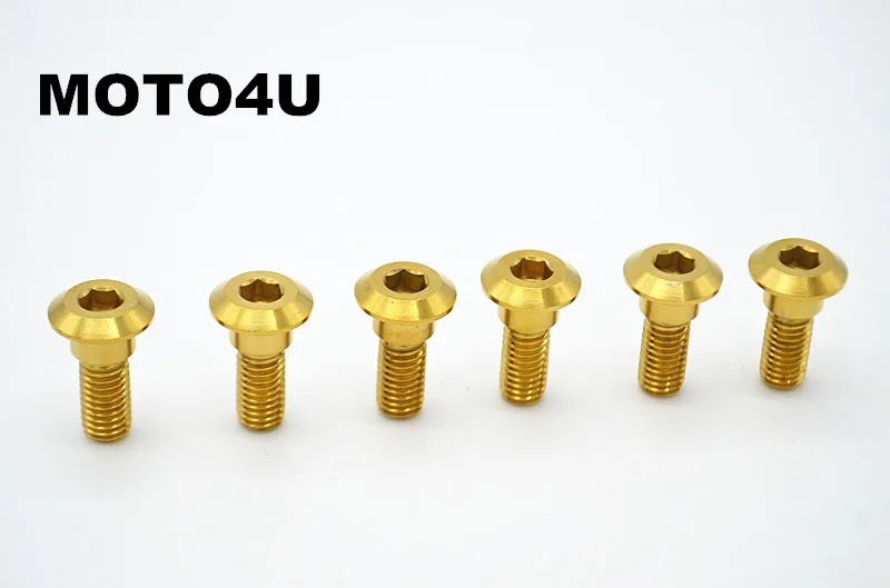 

MOTO4U M8 x 22mm Titanium (Gr5) For Suzuki Disc Brake Rotor Bolts 6PCS Gold