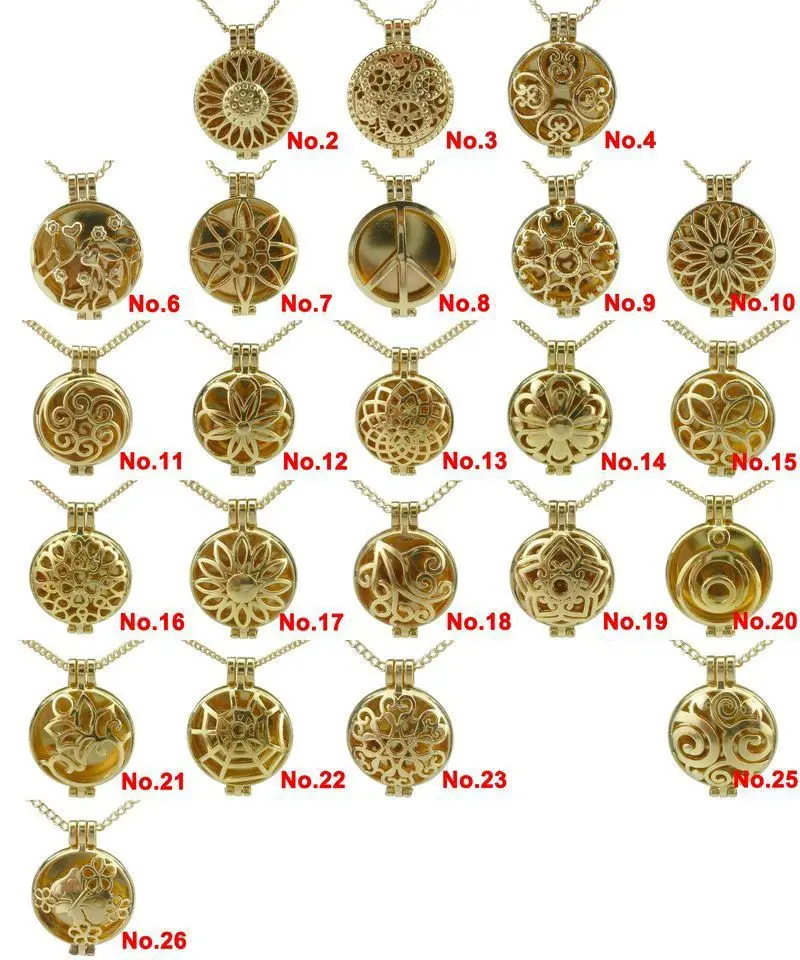 G2-G21 Gold 30mm Flower Plant Heart Peace wheel Gear Pad Locket Pendant Fragrance Necklace 24'' | Украшения и аксессуары
