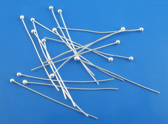 

DoreenBeads 300PCs Silver color Ball Head Pins 0.5x40mm(24 gauge) (B03354), yiwu