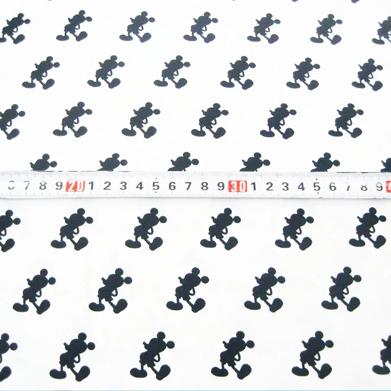 Широкий 140 см белый мультфильм Микки Shadow хлопок ткань равнина платье хлопок ткань шитье лоскутное DIY Детская одежда