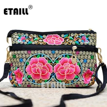 2016 Bolsas Mujeres de Hombro Étnico Hmong Boho Bordado Floral Estilo chino Famoso Logotipo de la Marca Bolsas de Mensajero Sac a Dos Femme
