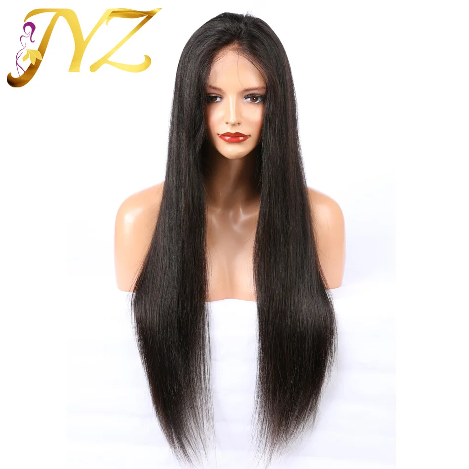 JYZ волос бразильский прямые человеческие волосы парик с предварительно выщипанные волосы для женщин Remy 13*4 прямо синтетические волосы на