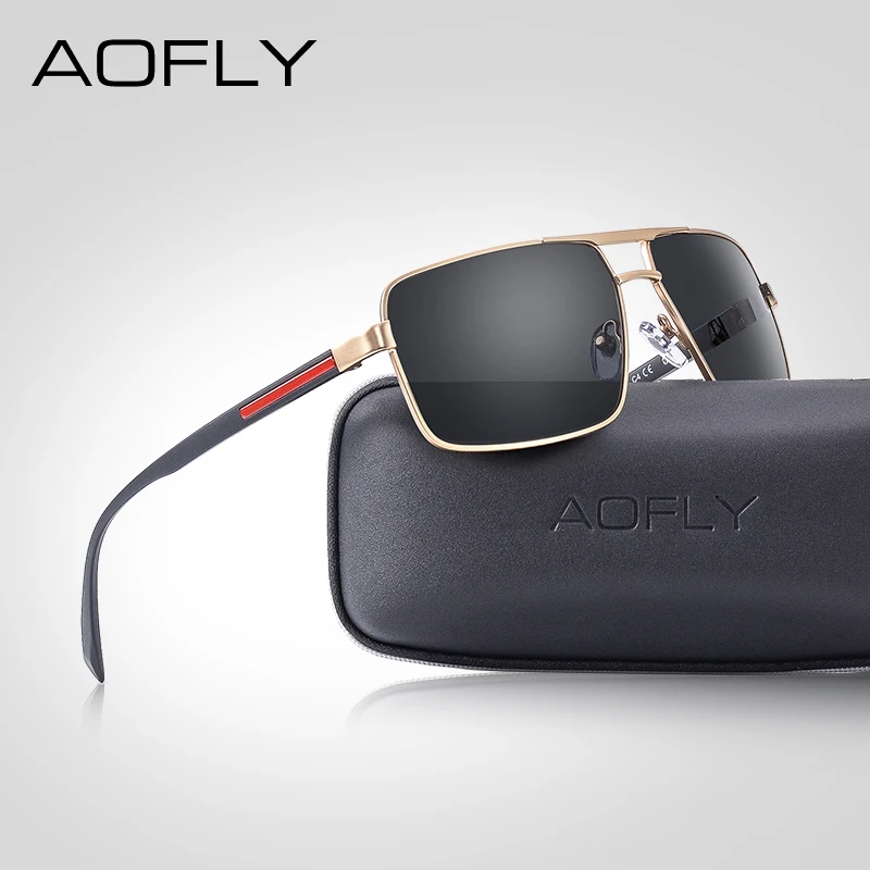 

AOFLY Brand Design Fashion Men Sunglasses Polarized Square Mirror Lens Driver Sun Glasses Male Women Goggles oculos de sol UV400