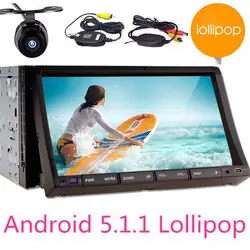 7 "двойной 2 DIN Android 5.1.1 в тире автомобиль Авторадио DVD GPS навигатор Аудио головное устройство Автомобильные ПК с 2DIN GPS навигатор + бесплатная