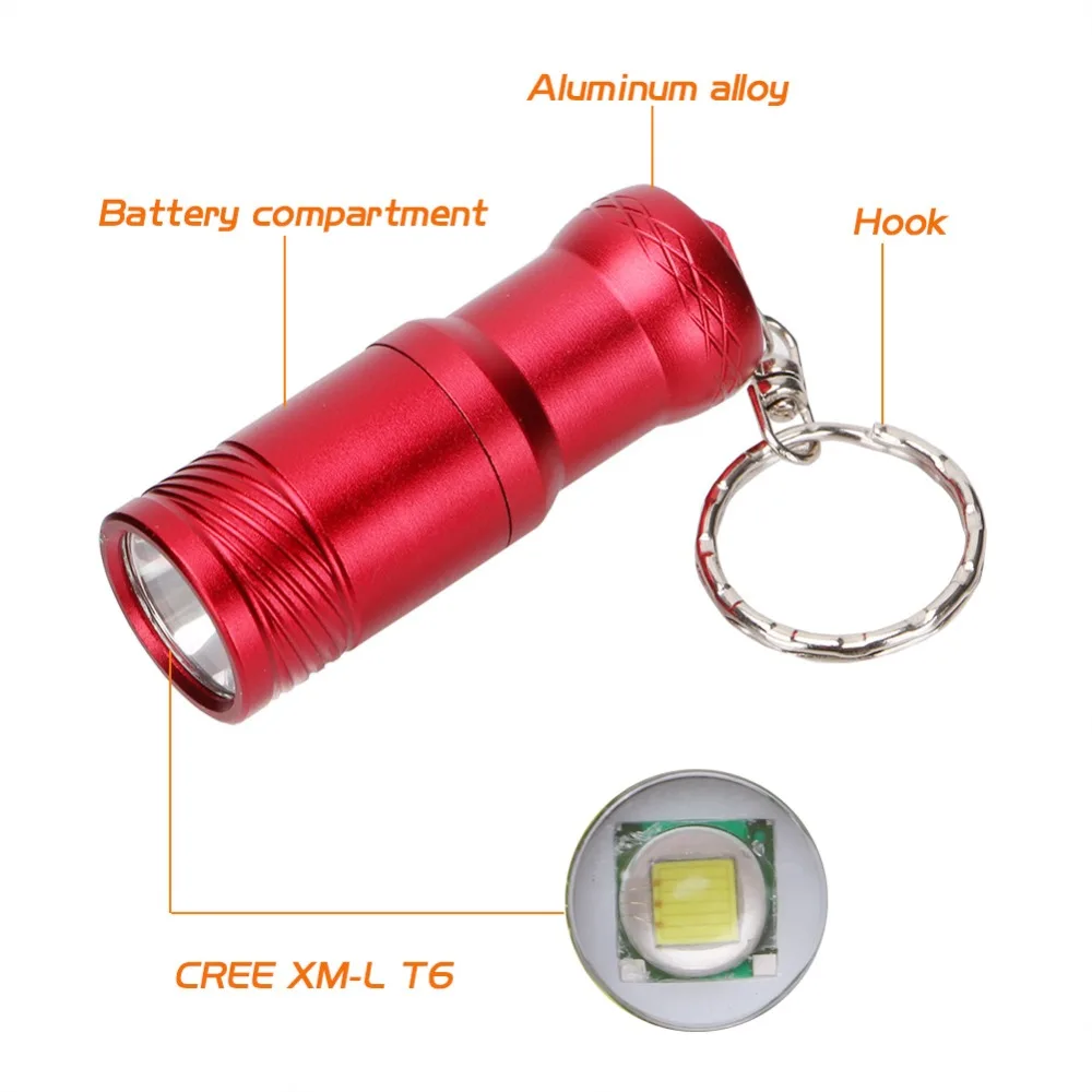 Мини-3-режим T6 светодиодный фонарик 2000LM высокое Мощность карман ключей со светодиодами, брелки для кемпинга на открытом воздухе свет 1* CR123A или 16340
