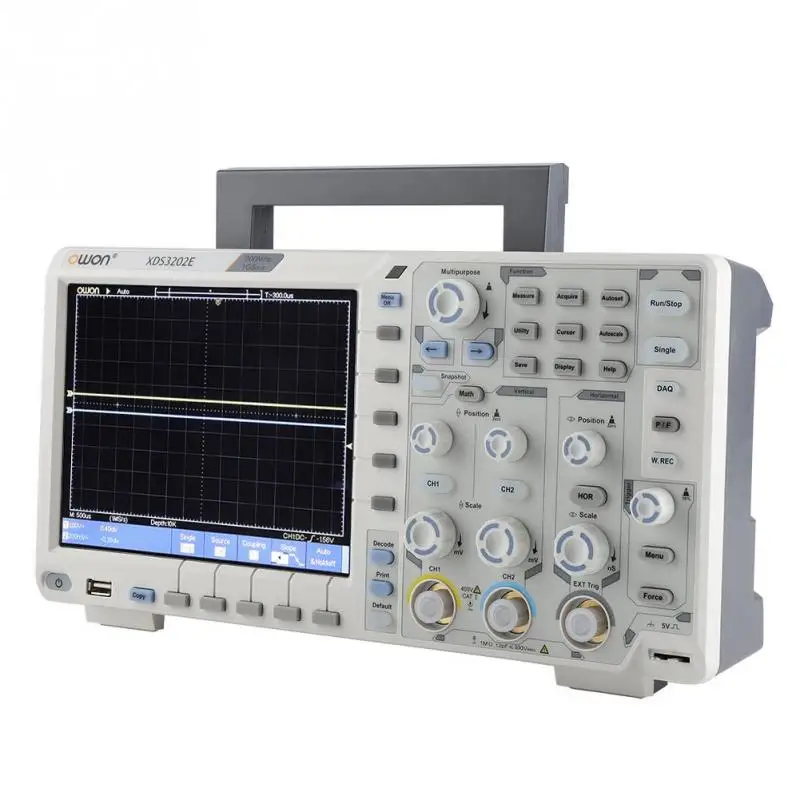 

OWON XDS3202E Plus Digital 200Mhz Oscilloscope 100-240V1G Channels Oscilloscopes Low Noise Tools Kit Standard Decoding EU Plug