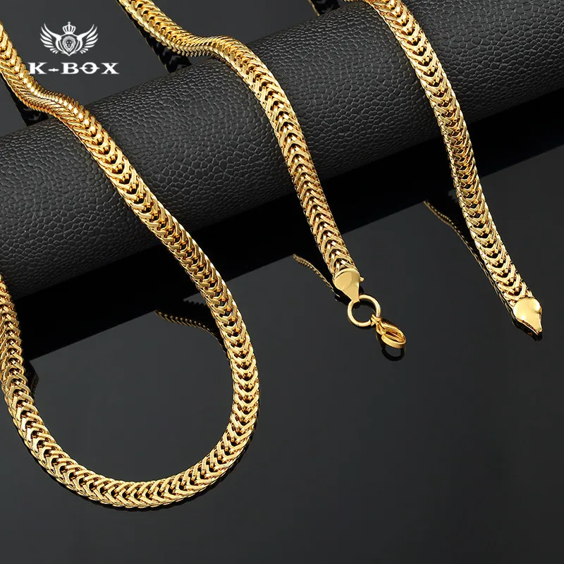 Franco Chain Box Link Curb Necklace 