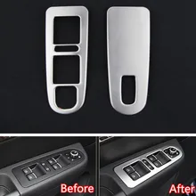 YAQUICKA 2 pz Auto Interno di Fronte Porta Bracciolo Alzacristalli Interruttore del Tasto Trim Styling Autoadesivo Per VW Sharan 2013 2014 2015 2016