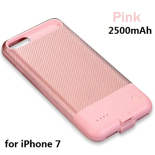 Чехол ROCK для iphone 7, аккумулятор, 2500 мА/ч, внешний аккумулятор, чехол, ультра тонкий, Внешнее зарядное устройство для iphone 7 plus, 3650 мА/ч, чехол - Цвет: Pink for iphone 7