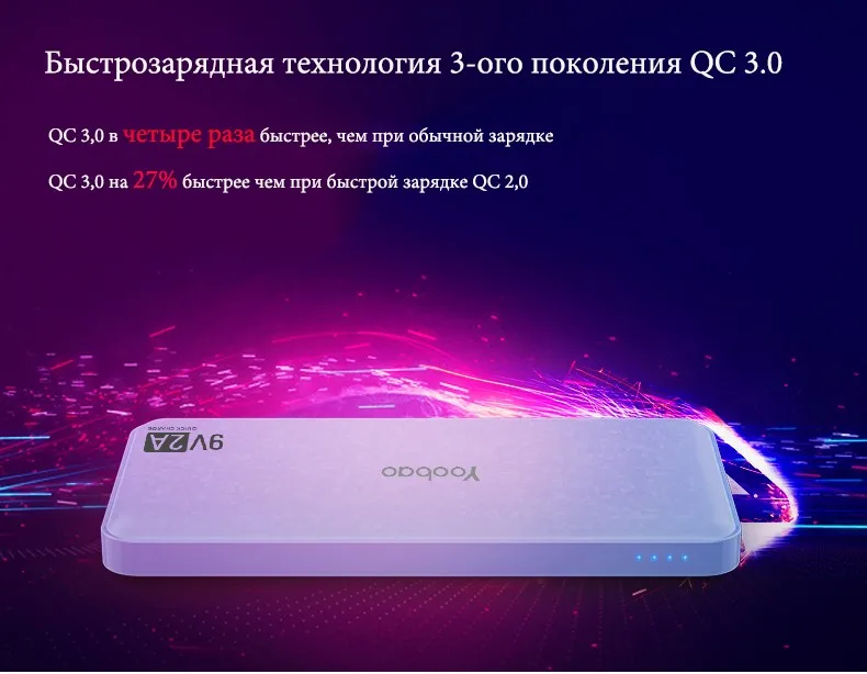 Yoobao Q12 повербанк поддержка быстрой зарядки 3.0 внешний аккумулятор 12000мАч пауэр банк Quick Charge 3.0 портативное зарядное устройство для Samsung Xiaomi LG Huawei