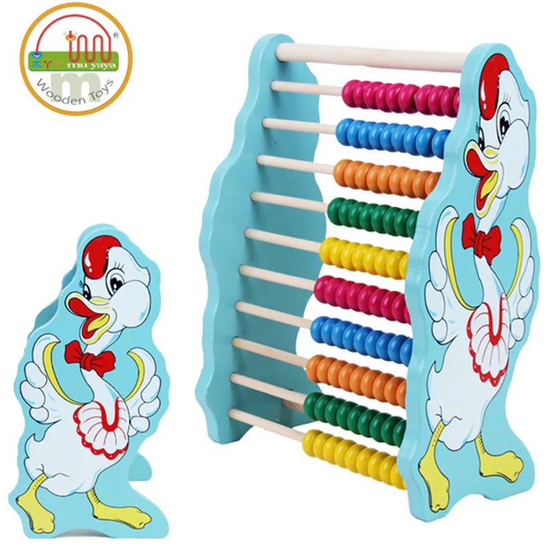 Wooden cartoon animal Little Swan ten stalls early childhood mathematics abacus font b calculation b font
