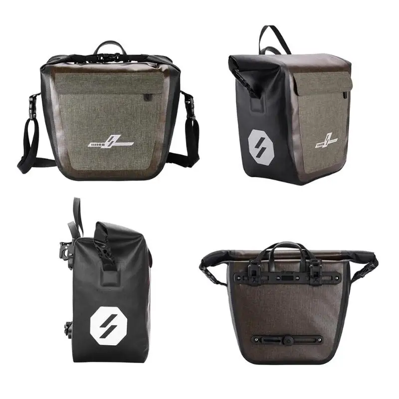 Excellent 19L Full Waterproof Bicycle Saddle Bag Road Mountain Bike Cycling Rear Rack Bag Luggage Pannier Rear Seat Shelf Bag 6