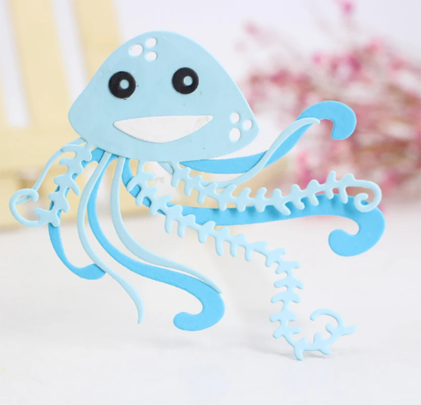 

ZhuoAng Smiling octopus cutting mold DIY scrapbook album decoration supplies clear seal DIY paper card