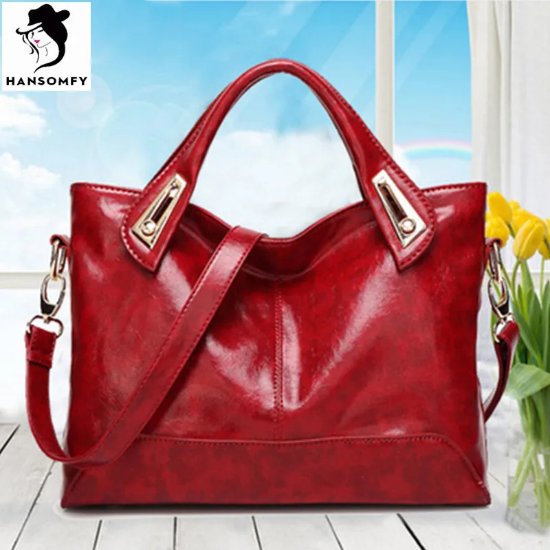 HANSOMFY Large Tote Bag Solid Party Shoulder Bags Socialite Patent Leather Women Sequined