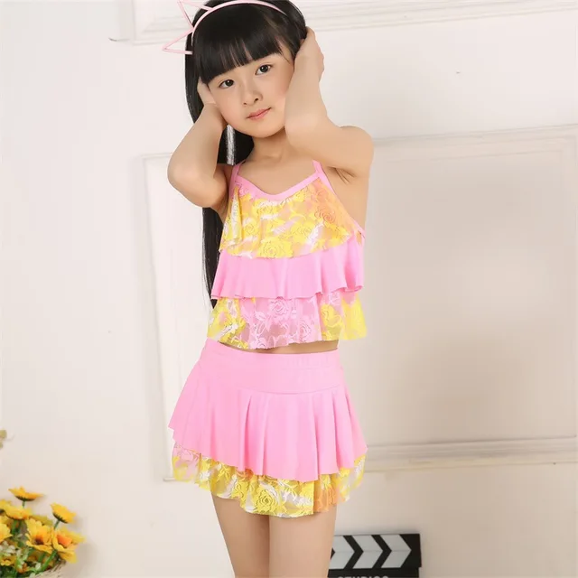Big Girl Bikini Sets Children Swimwear Baby Kids Biquini Lace Fringed