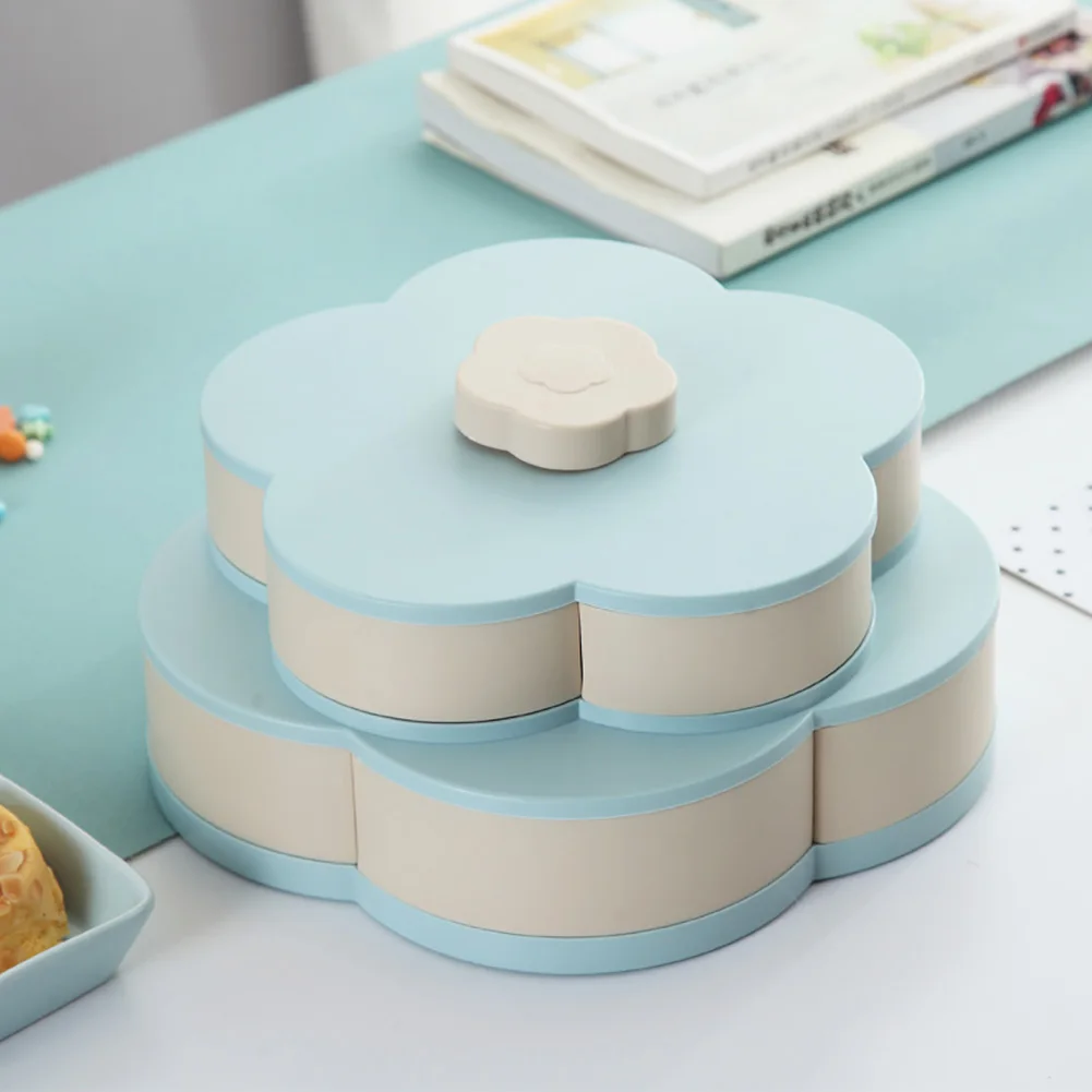 

Fruit Storage Party Rotary Flower Shape Food Candy Box Container Home Snack Jewelry Double-deck Plate Organizer Wedding