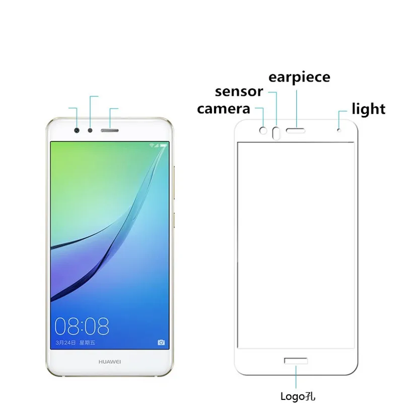 Полное покрытие закаленное стекло для HUAWEI nova lite экран защитный чехол для смартфона 9H закаленное черное белое золото дисплей Тонкий