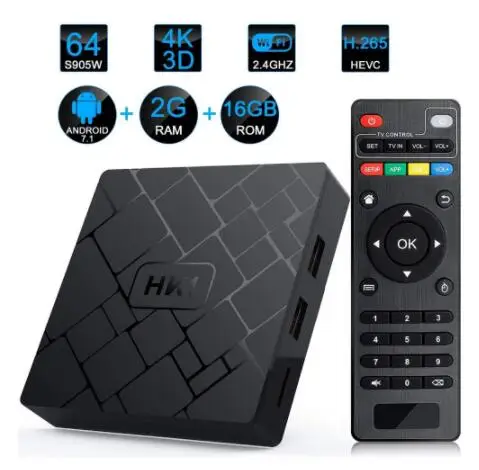 10 шт./партия HK1 Android 7,1 tv BOX 2G/16G Amlogic S905W четырехъядерный Wifi 4 K Интернет ТВ приставка