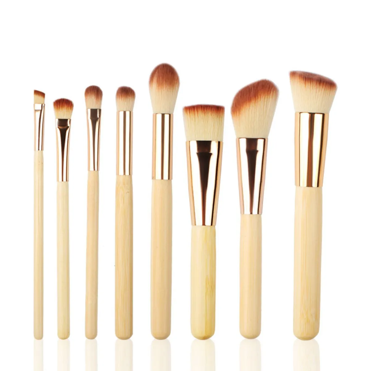 8Pcs Natural Bamboo Professional Makeup Brushes Set Make up Brush Tools