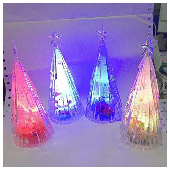 

1pcs Transparent crystal colorful meteor tree a night light