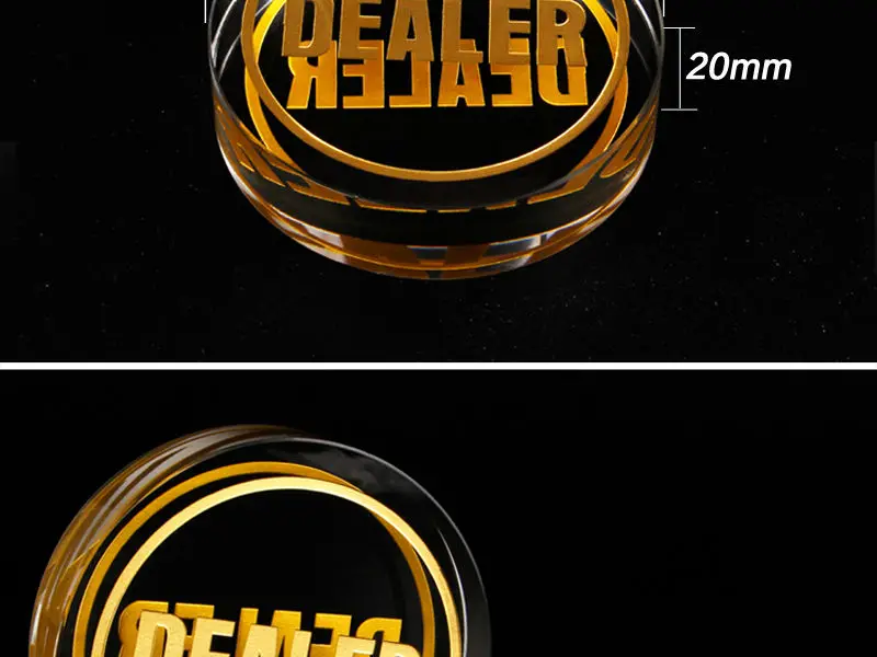 1 шт. 8,0 см Прозрачная Кнопка Дилера покера черная большая кнопка дилера аксессуары для покера